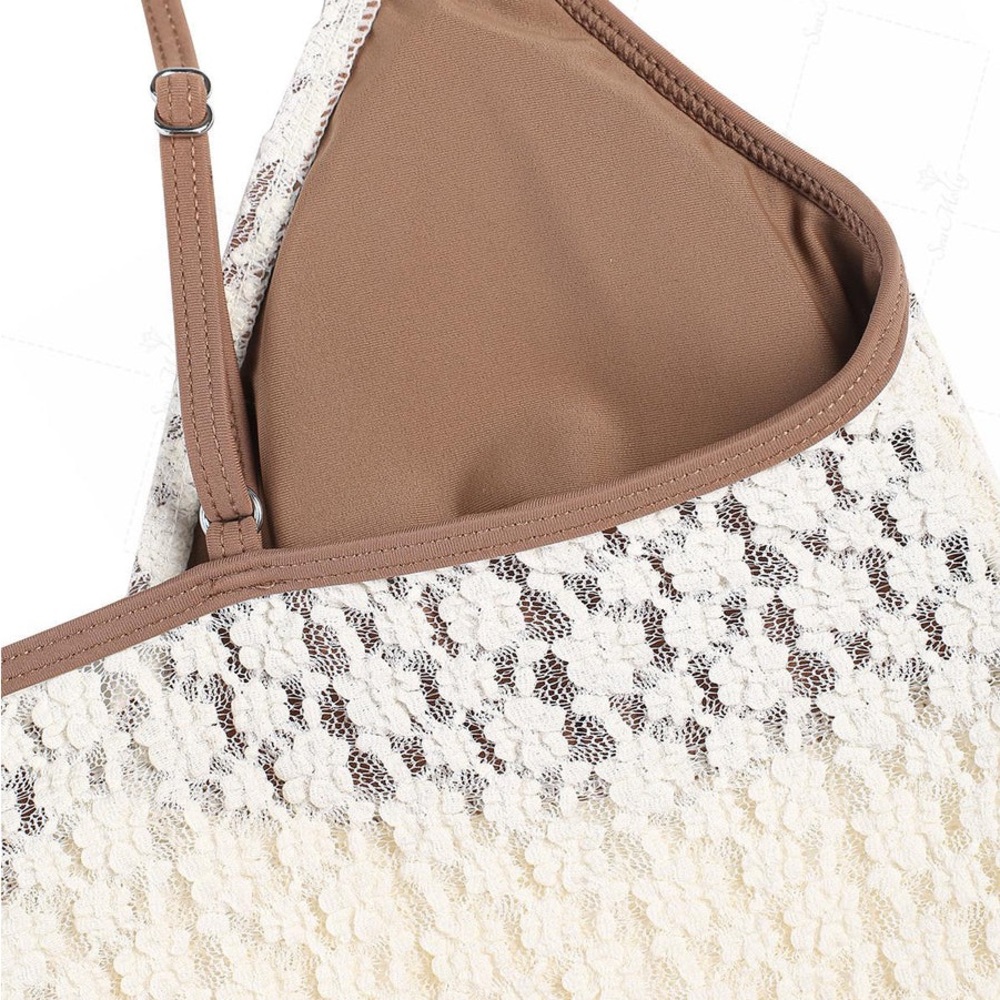 Elegant Cream Textured Bikini Set - Picture 6 of 11